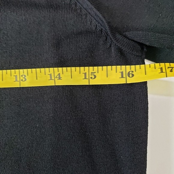 Pink Poodle Women's Long Sleeve Black Blouse with Pretty Bow Detail, Size Medium - Picture 5 of 6